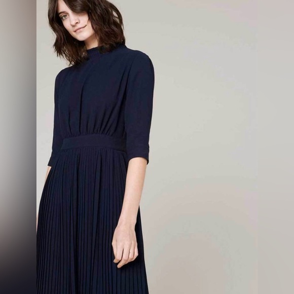 Sessun Arkadelphia pleated navy dress - Picture 4 of 11